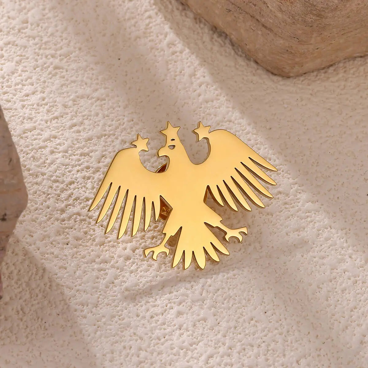 Elegante Adler-Brosche in Gold